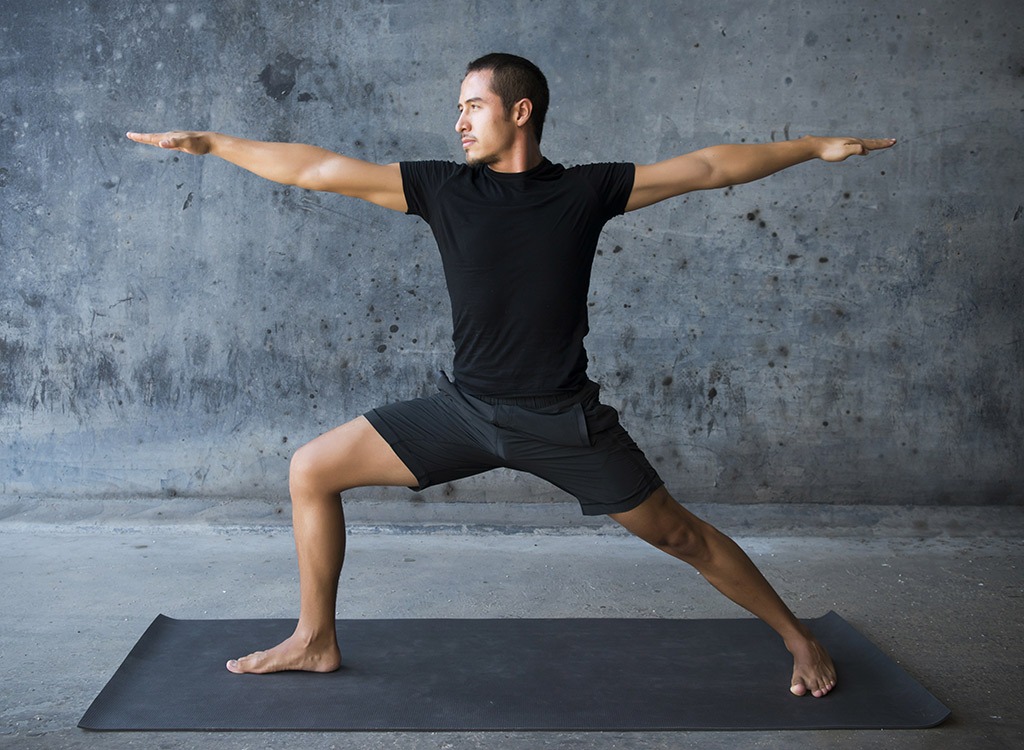 man in warrior pose