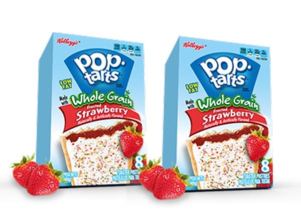 pop-tarts, low fat frosted strawberry with whole grain and fiber