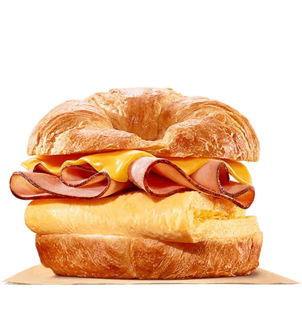 burger king ham, egg and cheese croissanwich