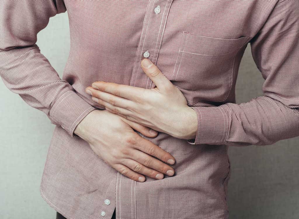 man with stomach pain