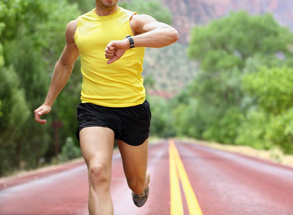 runner wearing fitness watch