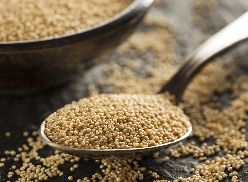 amaranth on metal spoon