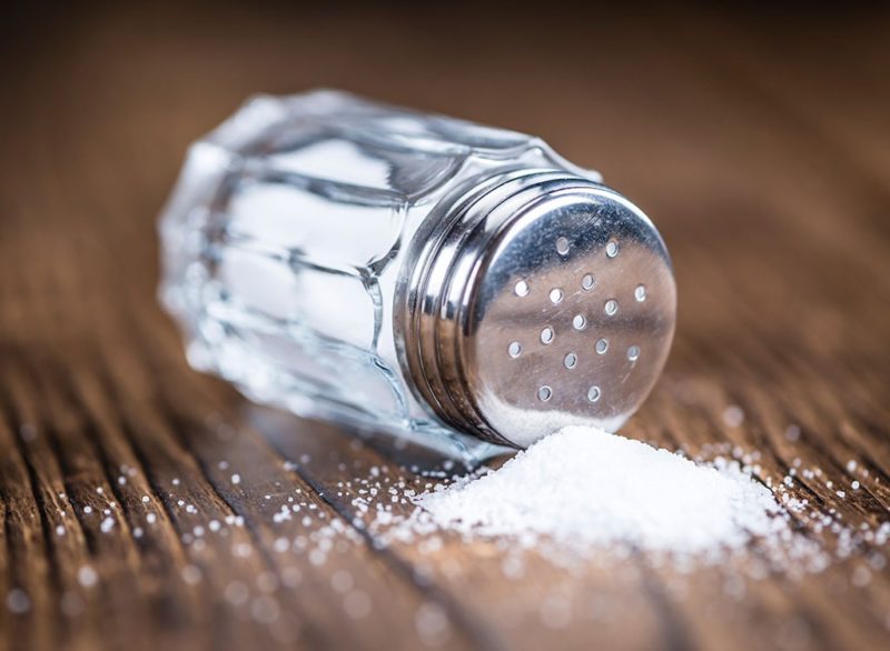 Salt spilling from salt shaker