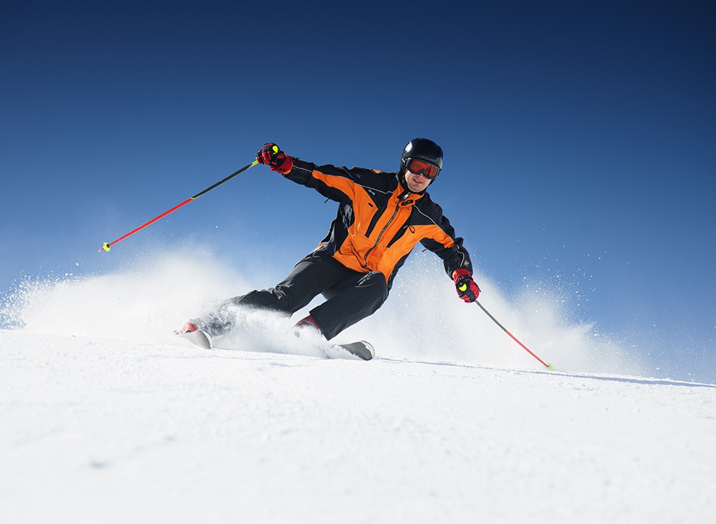 man skiing