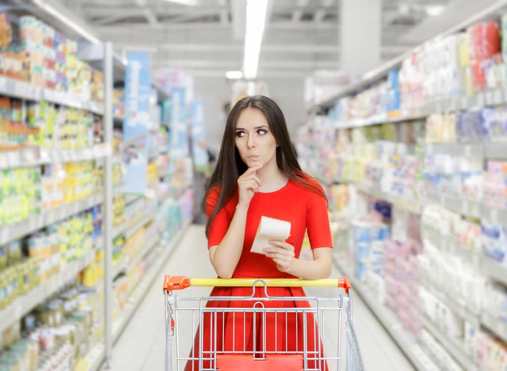 Woman grocery shopping
