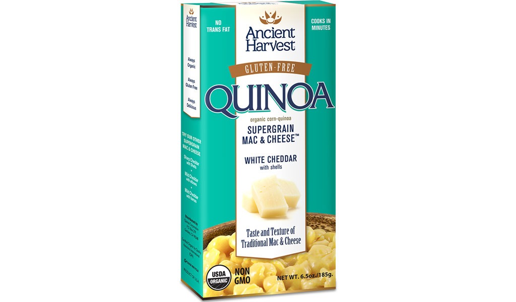 ancient harvest organic gluten-free quinoa-corn white cheddar mac & cheese