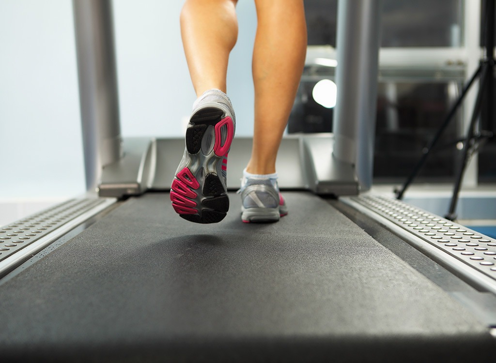 person running on treadmill