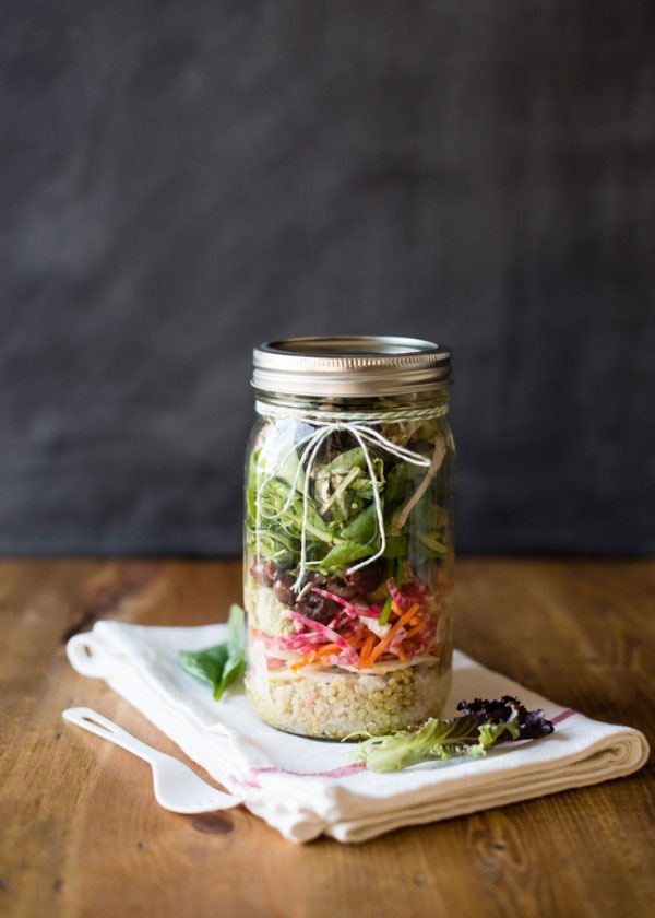 avocado hummus mason jar salads