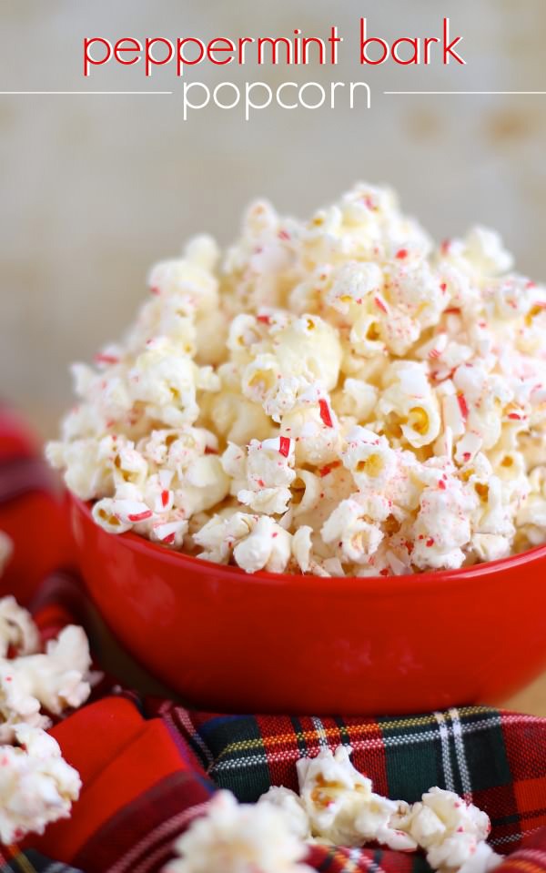 Holiday desserts peppermint bark popcorn