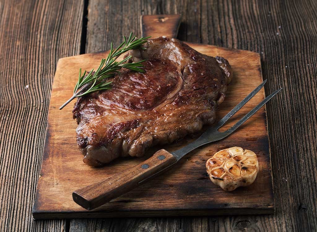 Steak on cutting board