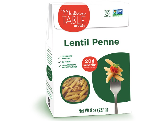 modern table lentil noodles penne
