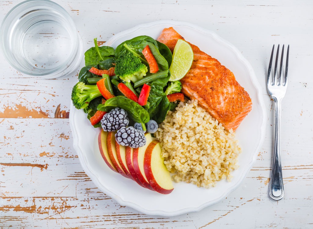 healthy plate overhead