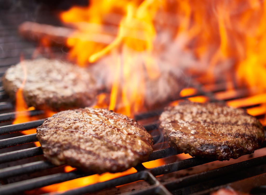 burgers on the grill