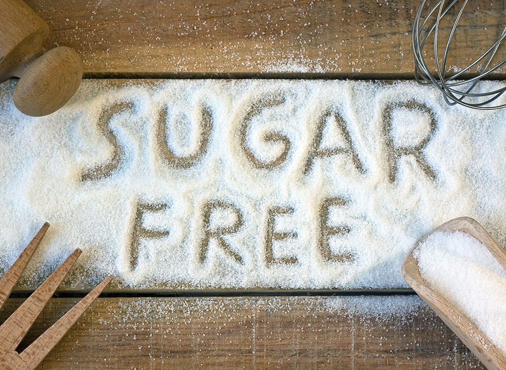 sugar free written in sugar