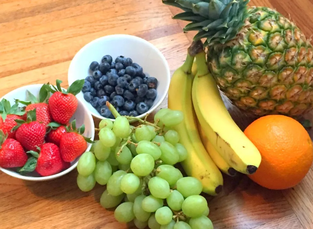 Pineapple bananas oranges grapes strawberries blueberries