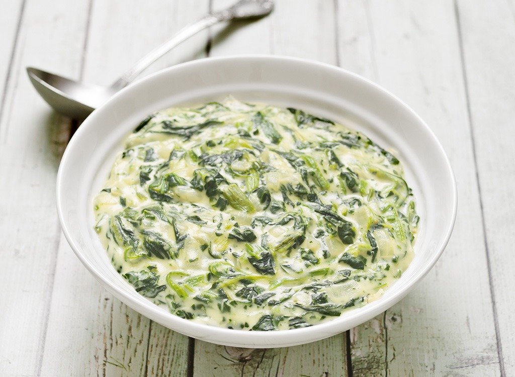 Christmas dishes creamed spinach
