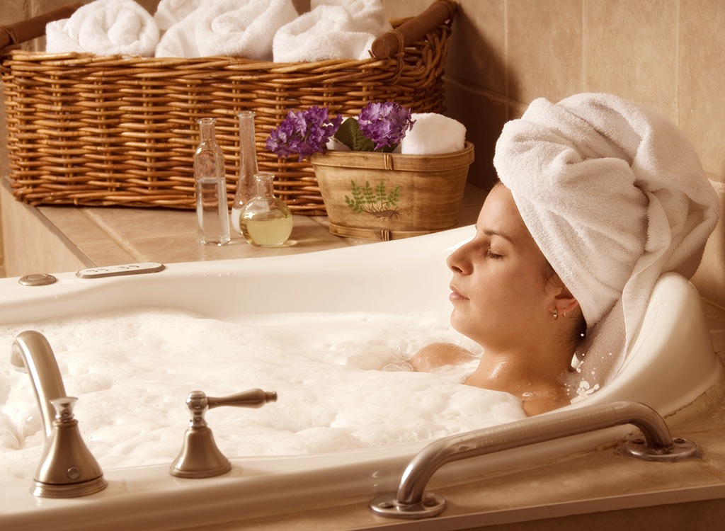 bath relaxing woman