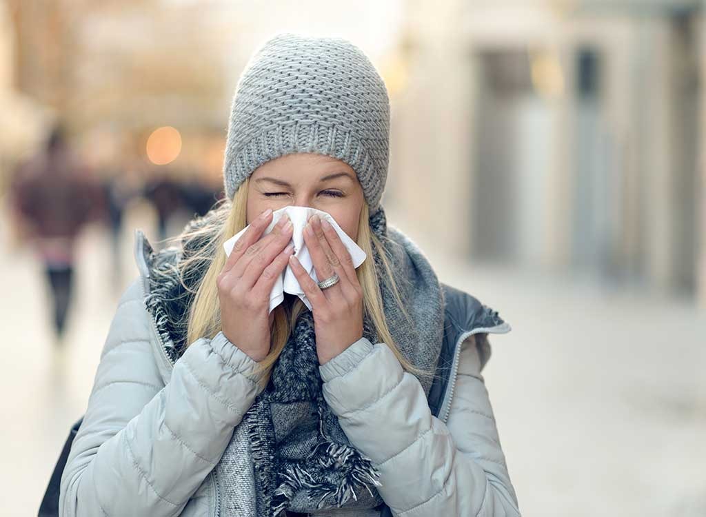 Woman with cold