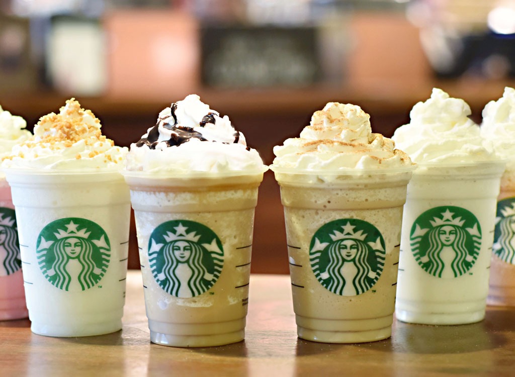 starbucks frappuccino drinks on table