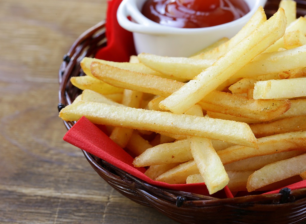 French fries with ketchup