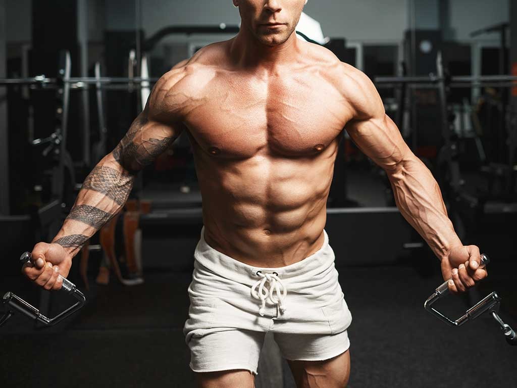 working out muscles bodybuilding man