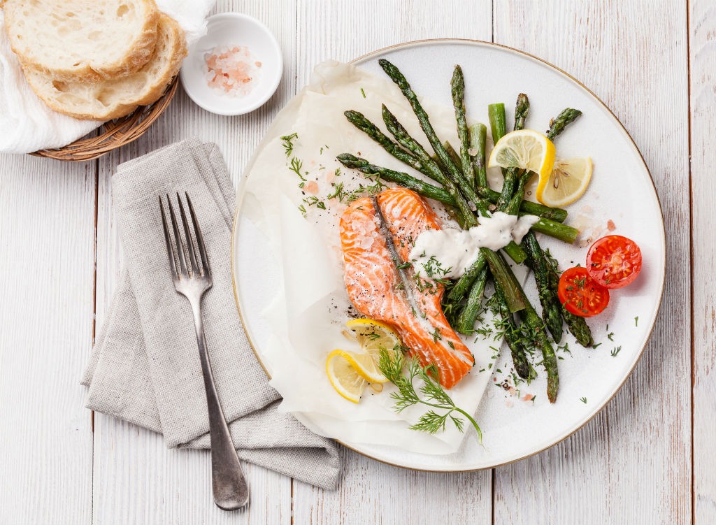 salmon and veggies