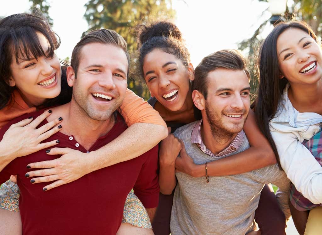 Happy people laughing