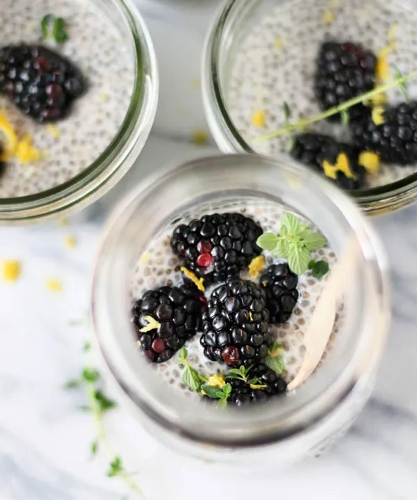 Lemon and Blackberry Chia Seed Pudding