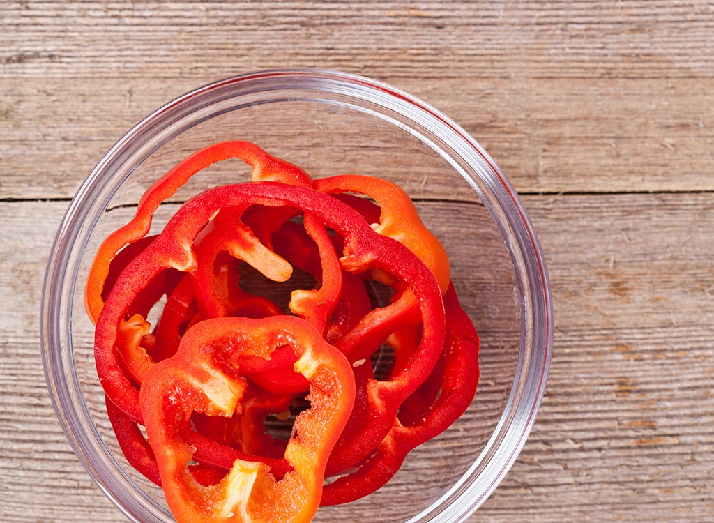 sliced red bell pepper