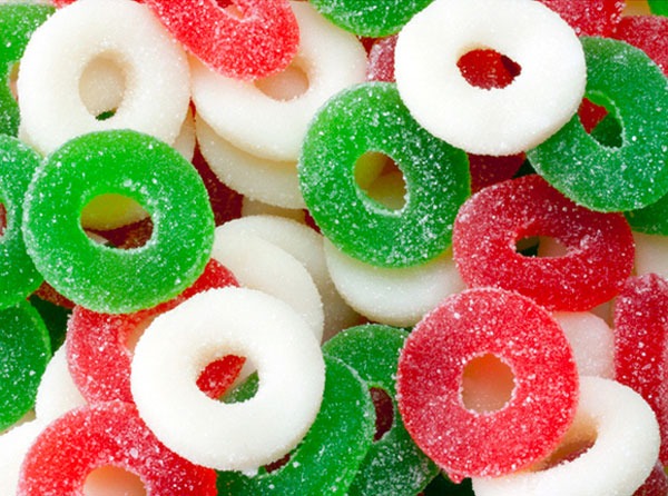 Red white green candy