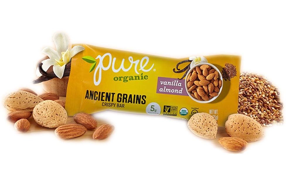 pure organic ancient grains vanilla almond bar