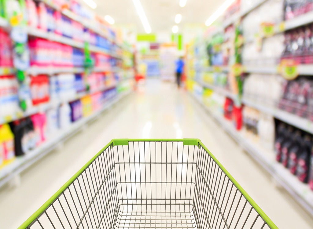 Grocery cart empty aisle