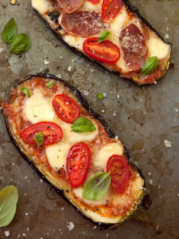 Flourless pizza eggplant