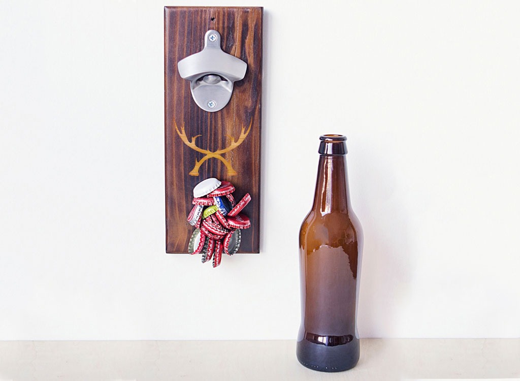 rustic antler wall mount bottle opener