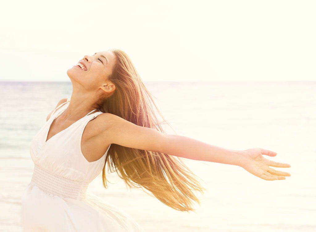 Happy woman outside