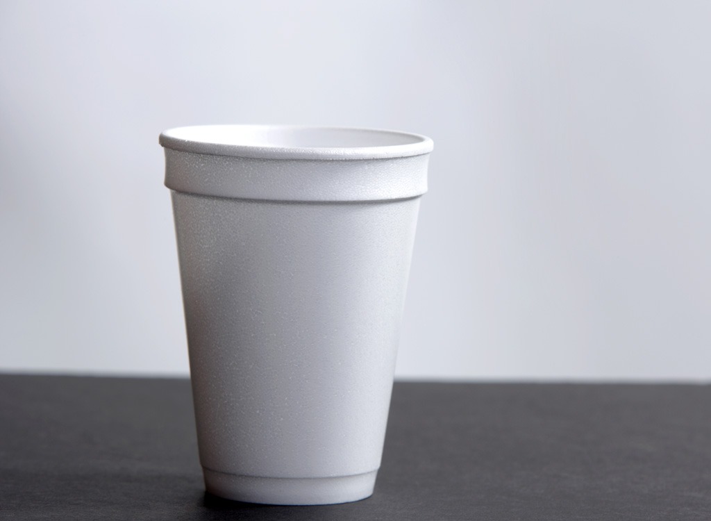White styrofoam cup