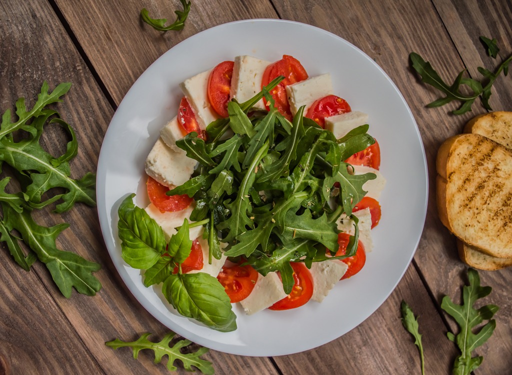 caprese salad on plate