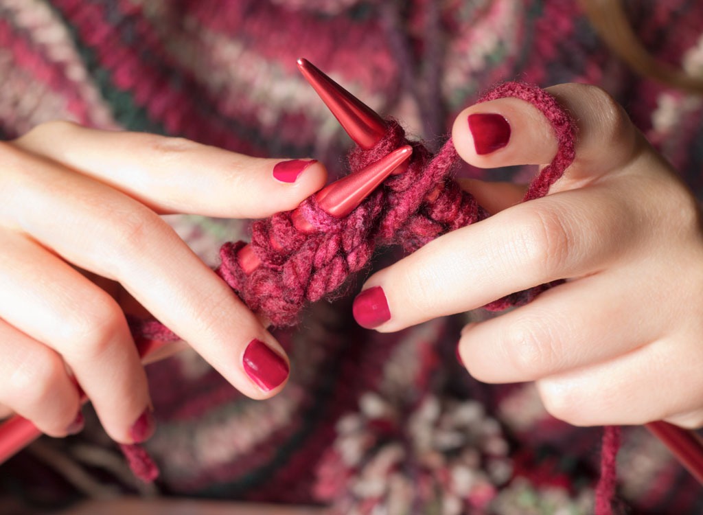 Woman kniting