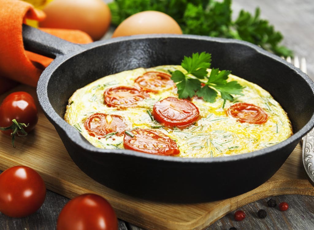 Frittata in cast iron pan