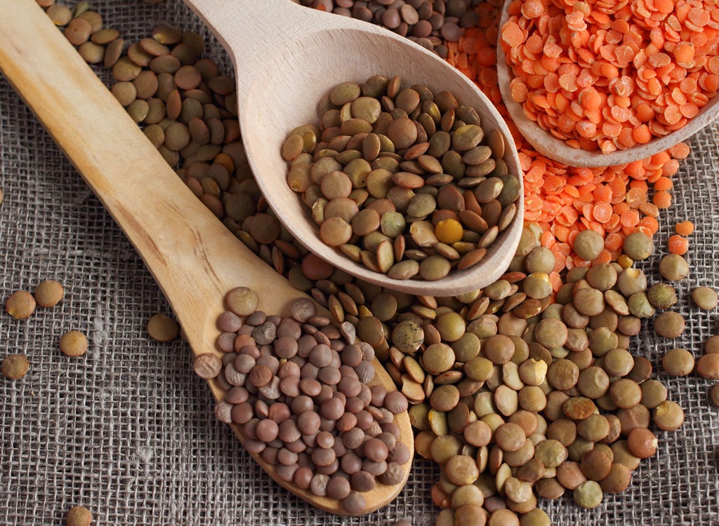 red, green, & brown lentils