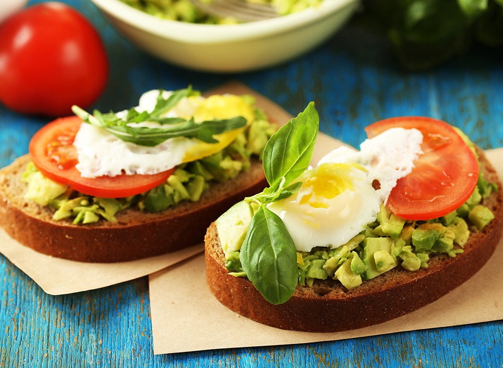 avocado toast with tomato and egg