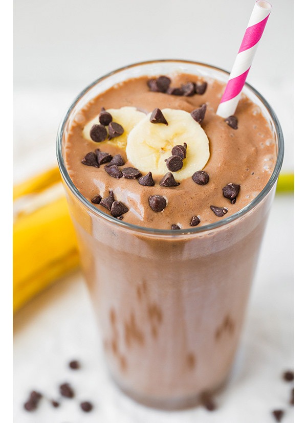 chocolate peanut butter banana breakfast shake