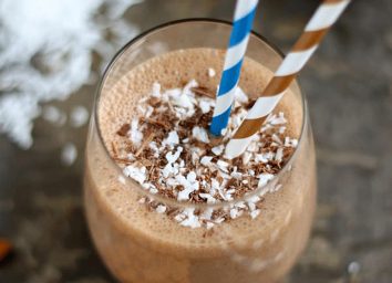 almond joy smoothie in cup