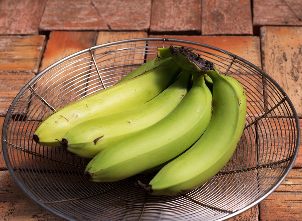 unripe green bananas