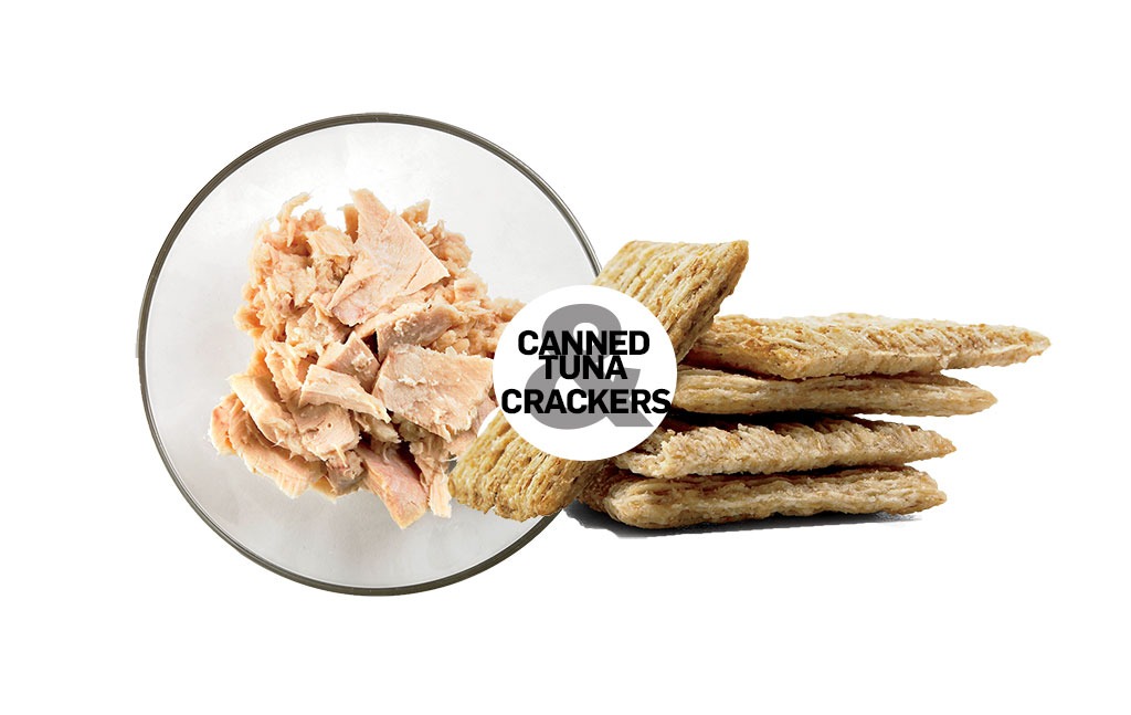 canned tuna and whole wheat crackers