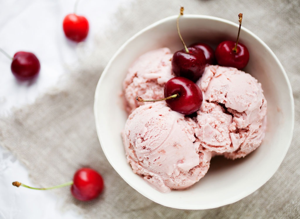 Cherry ice cream bowl