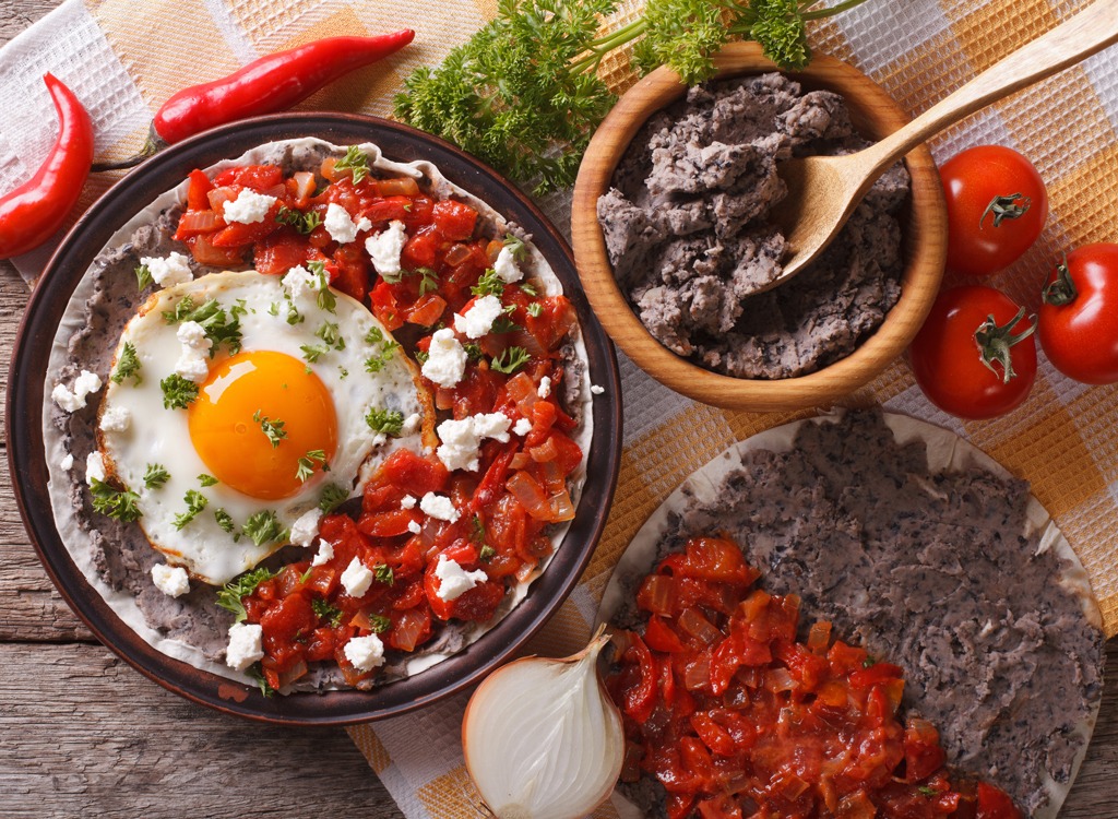 Eggs with beans and tomato