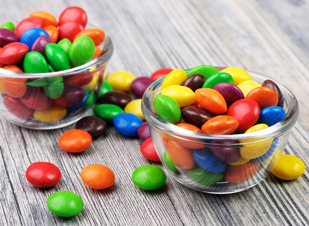 little cups of m&m's