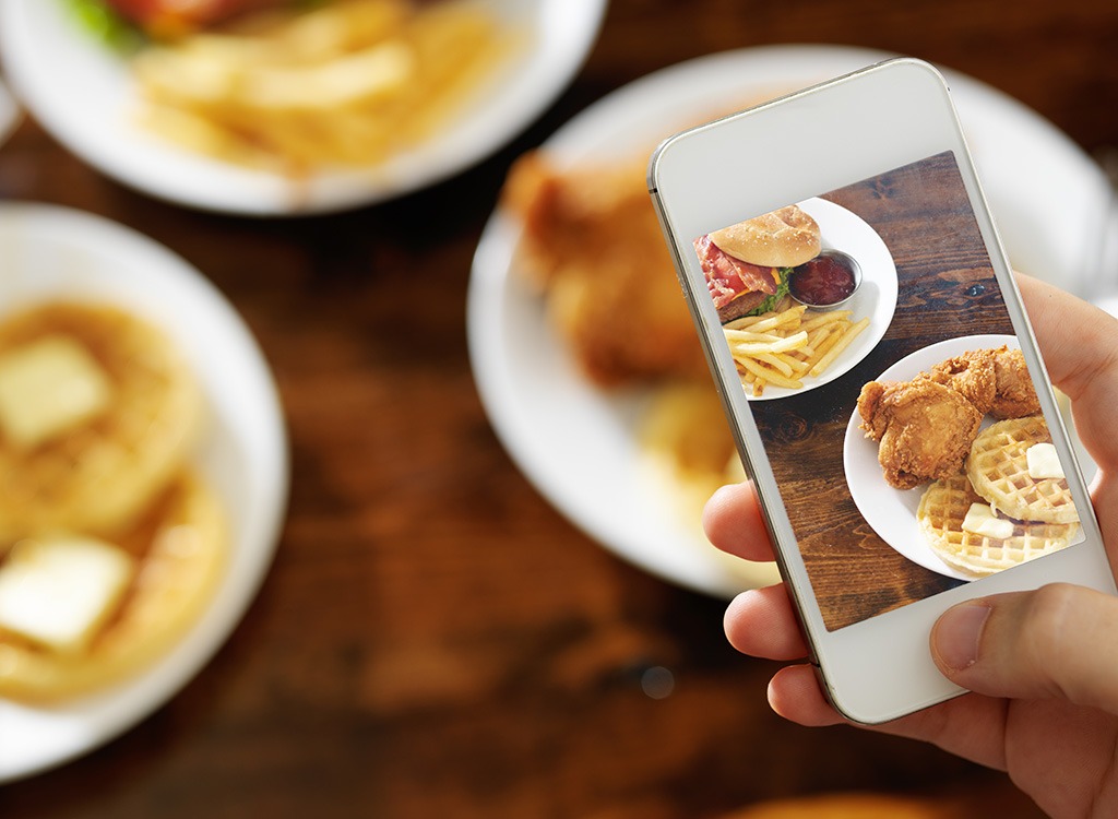 taking photo of food with phone