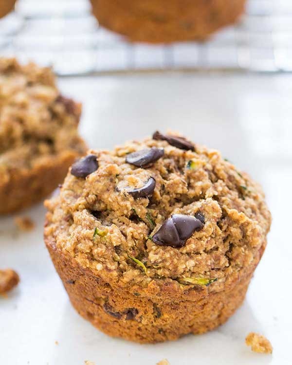 chocolate chip zucchini quinoa muffins